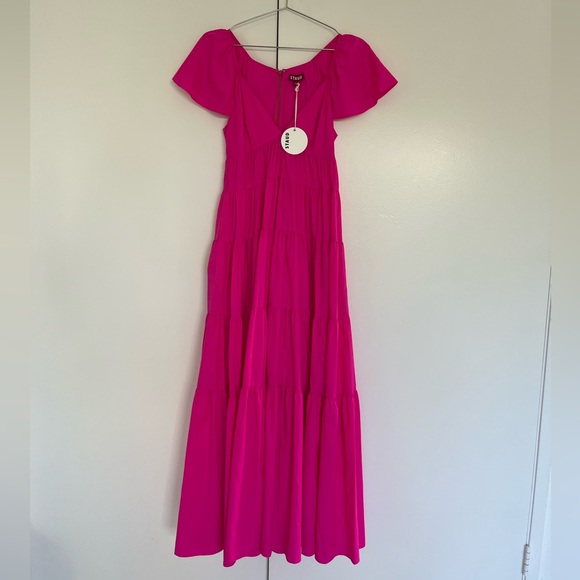 STAUD Dresses & Skirts - Staud Corsica Plunging Tiered Maxi Dress